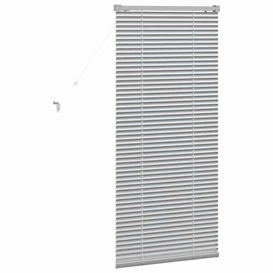 Raam Blind met gordijnen Zilver 80 x 130 cm Aluminium