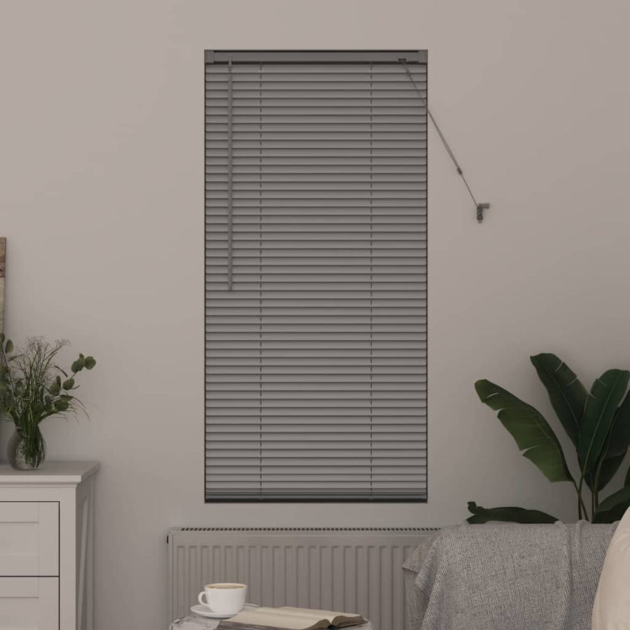 Raam Blind met gordijnen Zilver 60 x 130 cm Aluminium