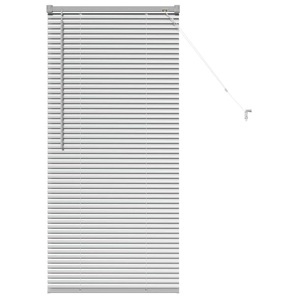 Raam Blind met gordijnen Zilver 80 x 130 cm Aluminium