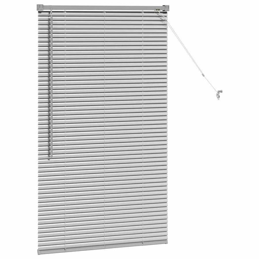 Raam Blind met gordijnen Zilver 80 x 130 cm Aluminium