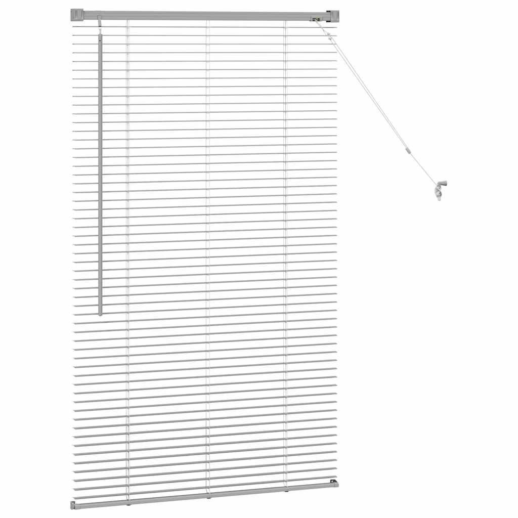 Raam Blind met gordijnen Zilver 80 x 130 cm Aluminium