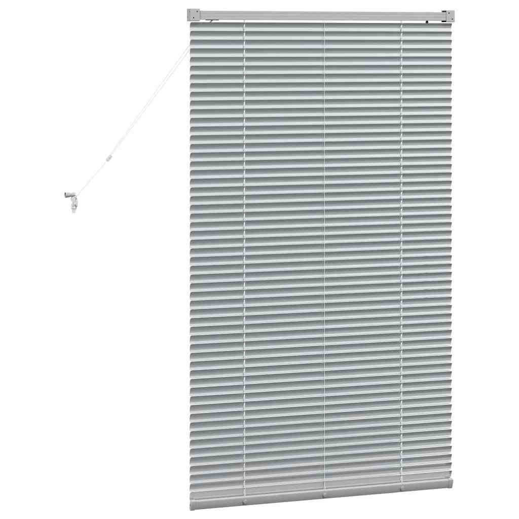 Raam Blind met gordijnen Zilver 80 x 130 cm Aluminium