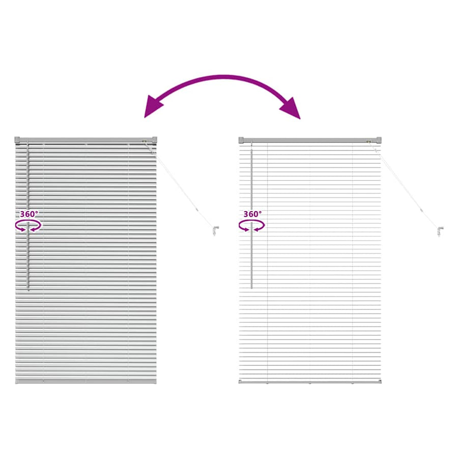 Raam Blind met gordijnen Zilver 80 x 130 cm Aluminium