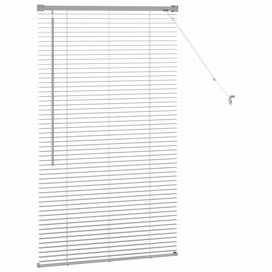 Raam Blind met gordijnen Zilver 80 x 130 cm Aluminium