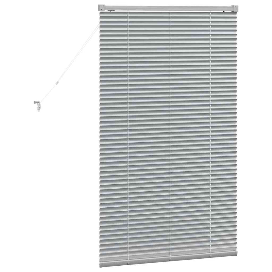 Raam Blind met gordijnen Zilver 80 x 130 cm Aluminium