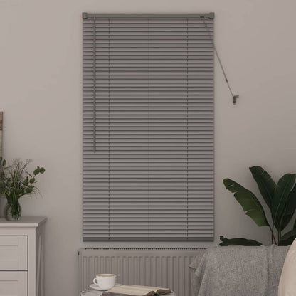 Raam Blind met gordijnen Zilver 80 x 130 cm Aluminium
