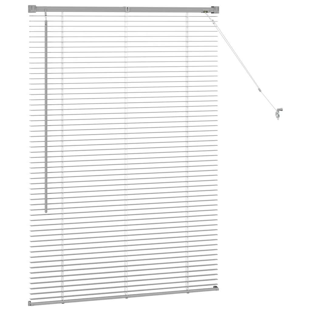 Raam Blind met gordijnen Zilver 80 x 130 cm Aluminium