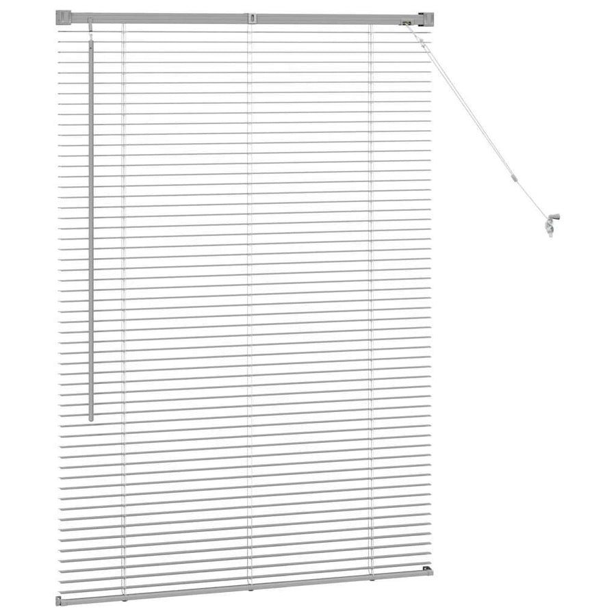 Raam Blind met gordijnen Zilver 80 x 130 cm Aluminium