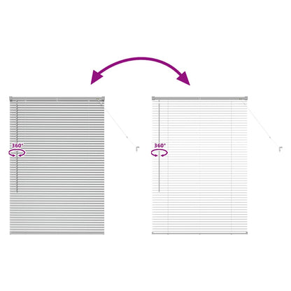 Raam Blind met gordijnen Zilver 80 x 130 cm Aluminium