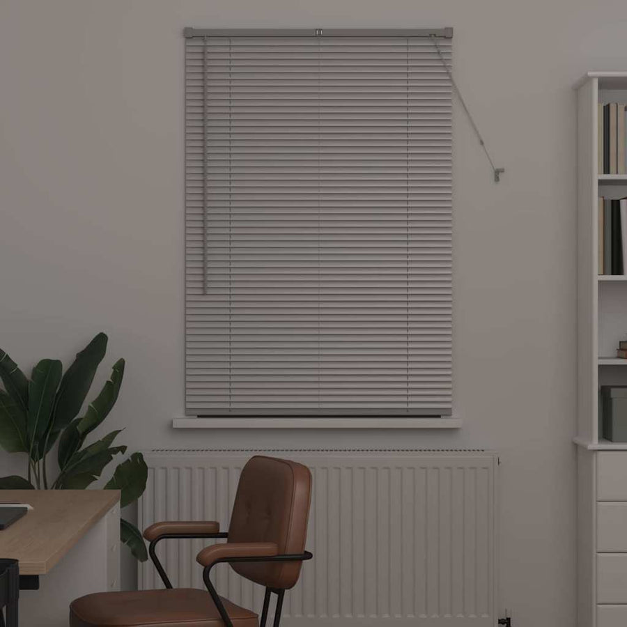 Raam Blind met gordijnen Zilver 80 x 130 cm Aluminium