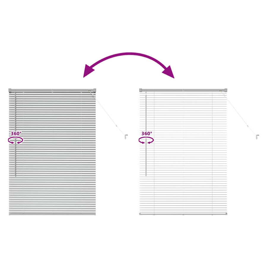 Raam Blind met gordijnen Zilver 80 x 130 cm Aluminium