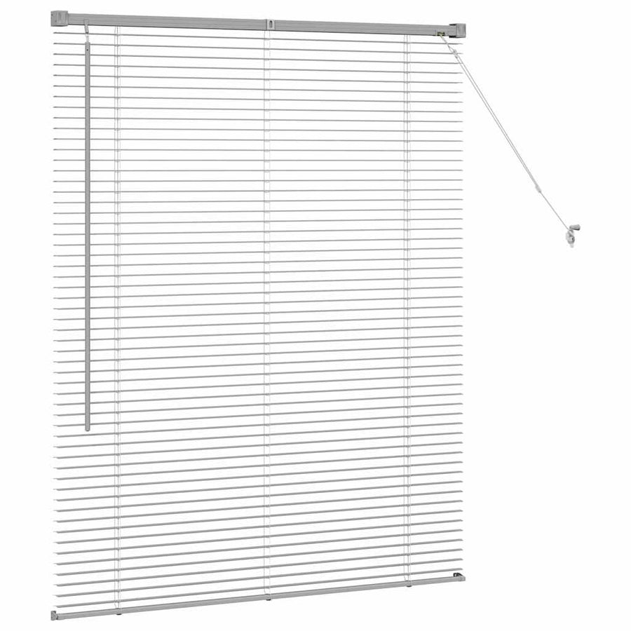 Raam Blind met gordijnen Zilver 100 x 130 cm Aluminium