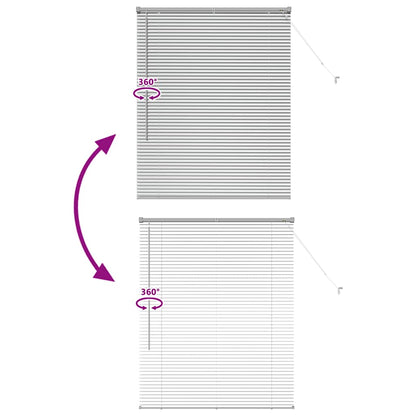 Raam Blind met gordijnen Zilver 100 x 130 cm Aluminium