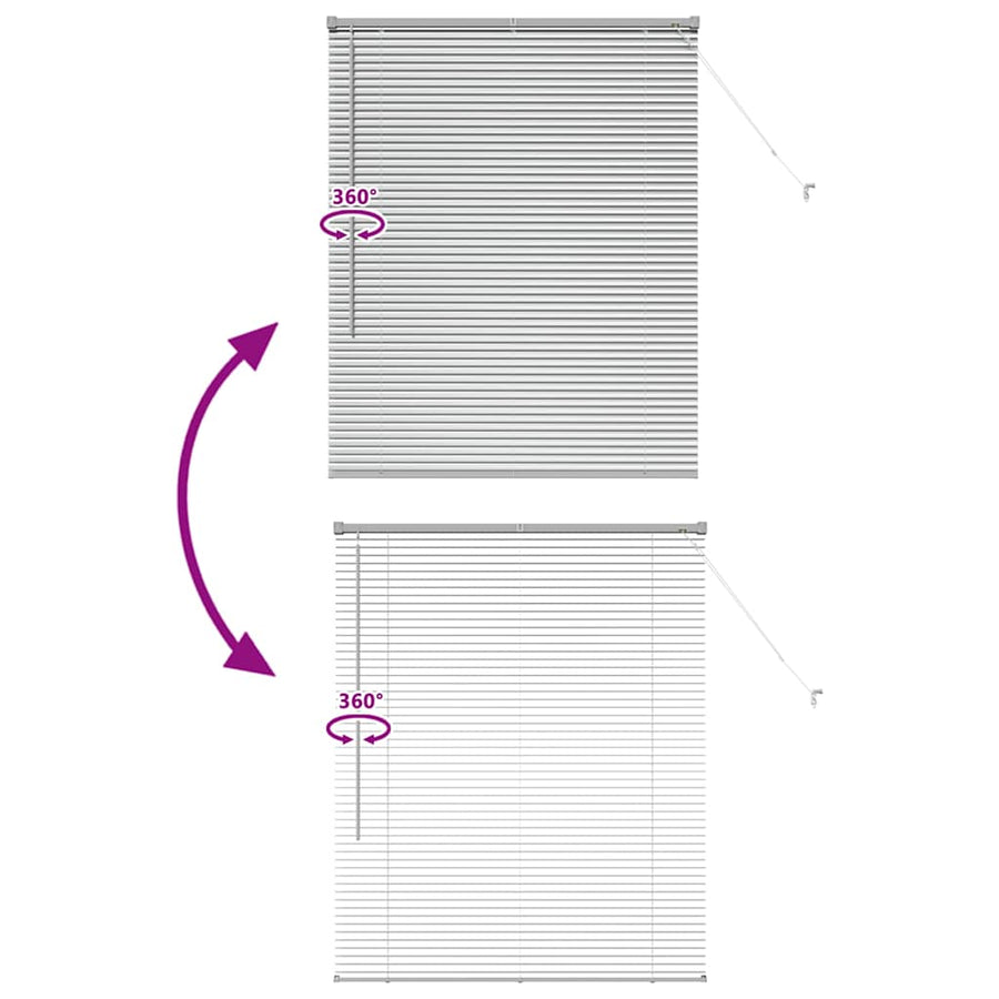 Raam Blind met gordijnen Zilver 100 x 130 cm Aluminium