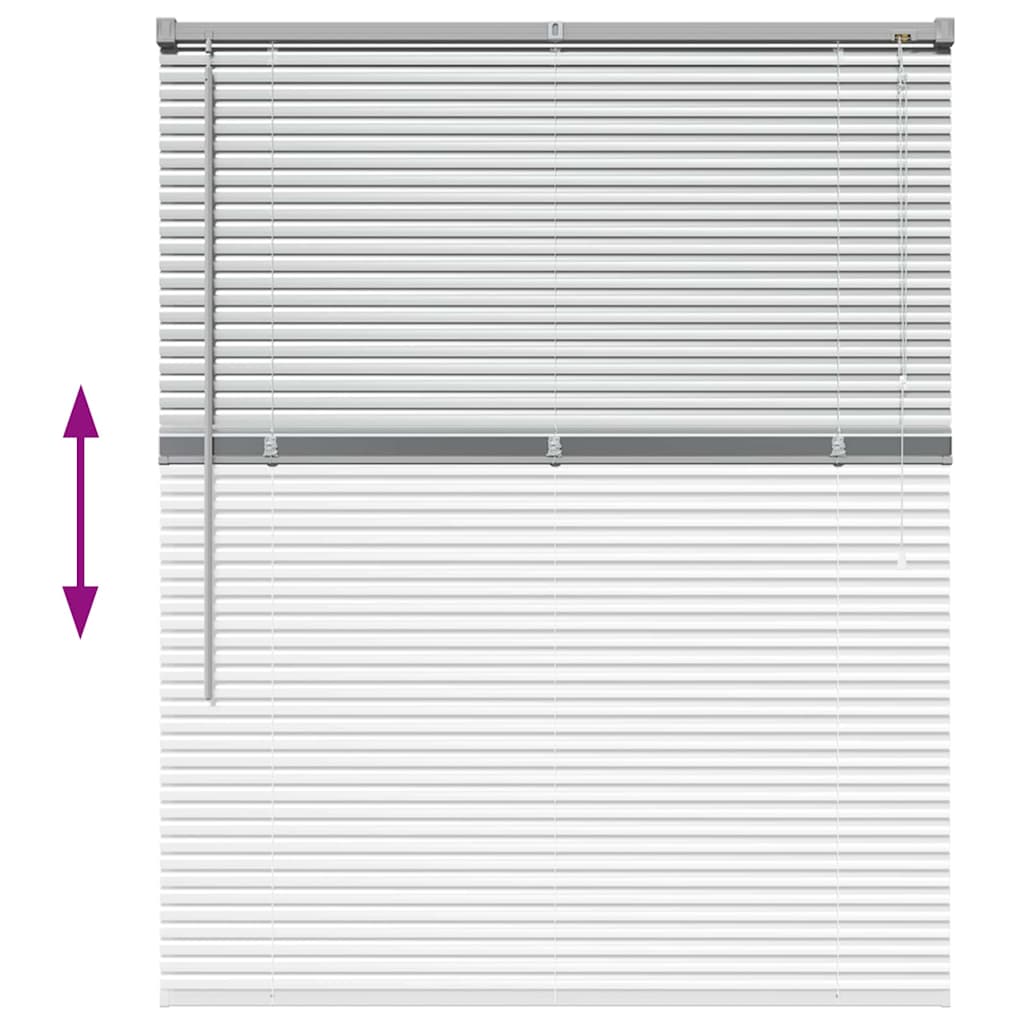 Raam Blind met gordijnen Zilver 100 x 130 cm Aluminium