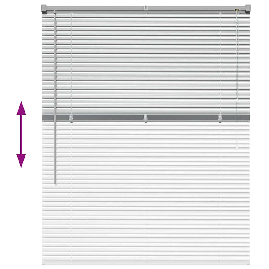 Raam Blind met gordijnen Zilver 100 x 130 cm Aluminium