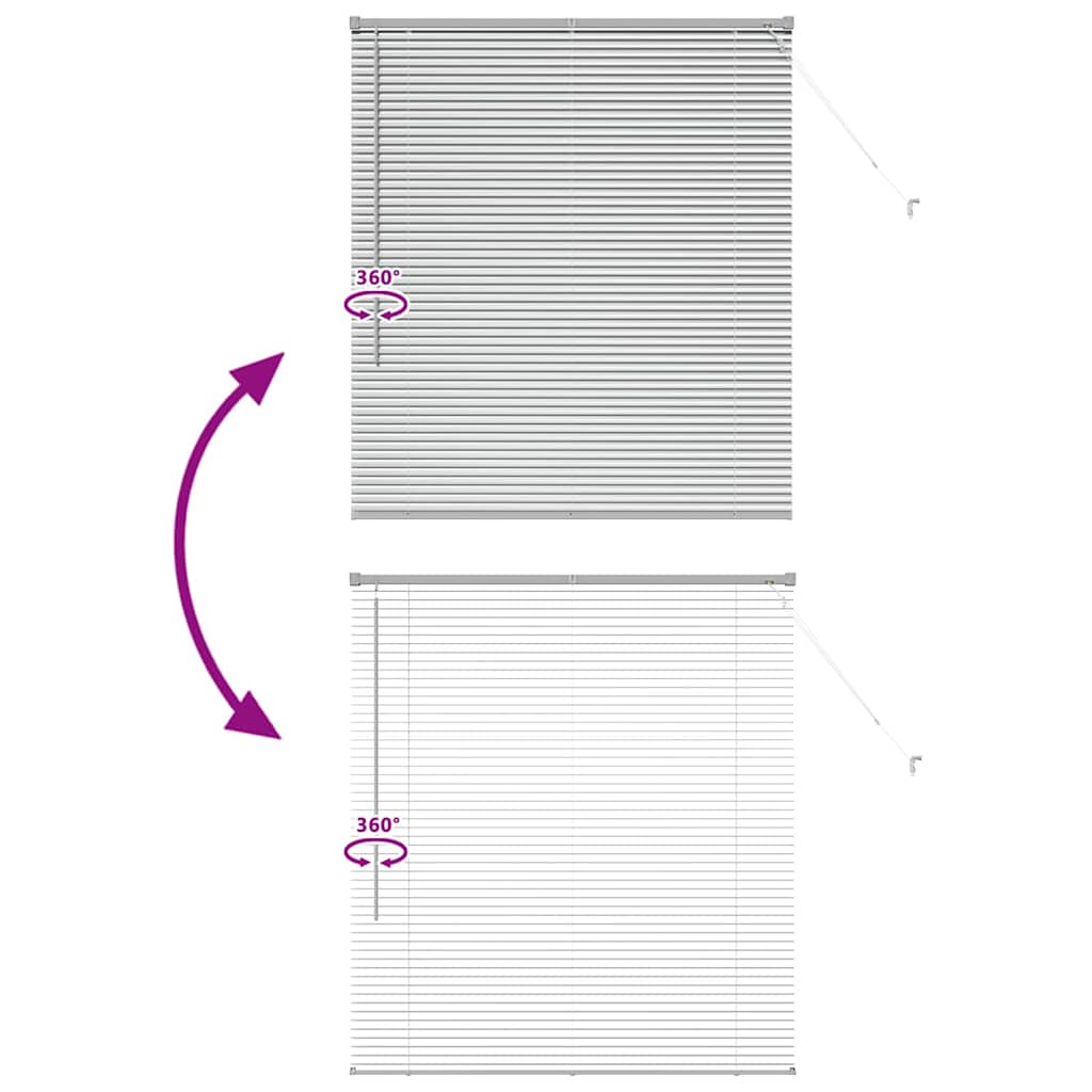 Raam Blind met gordijnen Zilver 110 x 130 cm Aluminium