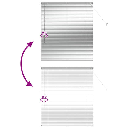 Raam Blind met gordijnen Zilver 110 x 130 cm Aluminium