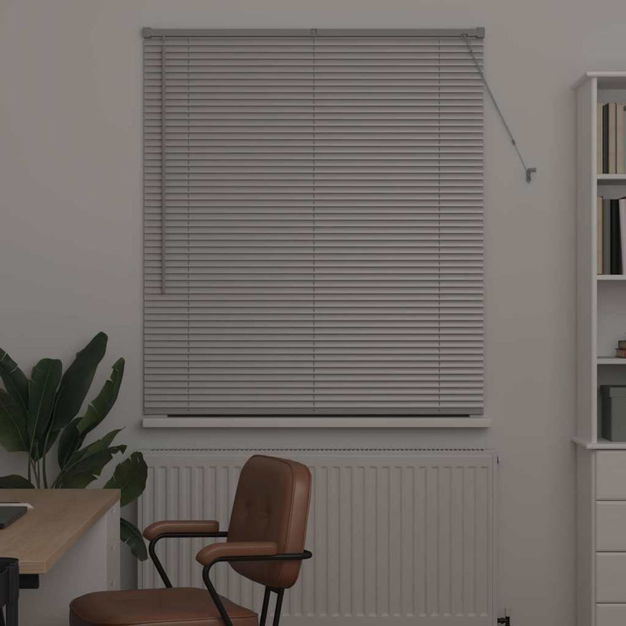 Raam Blind met gordijnen Zilver 80 x 130 cm Aluminium