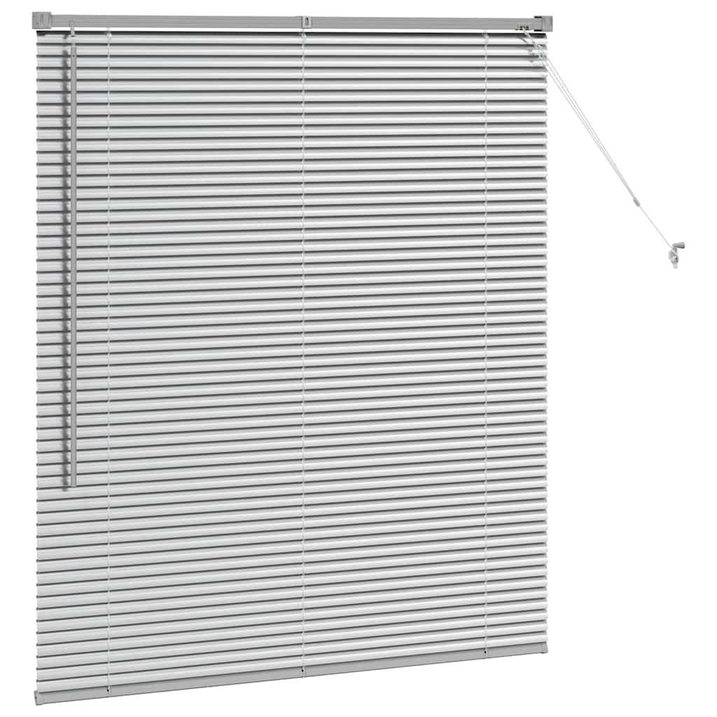 Raam Blind met gordijnen Zilver 80 x 130 cm Aluminium