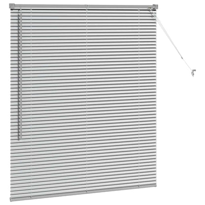 Raam Blind met gordijnen Zilver 80 x 130 cm Aluminium