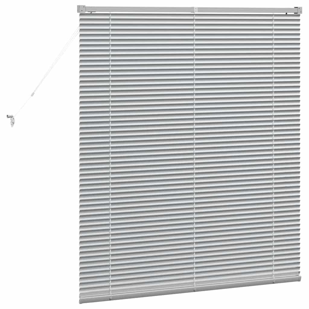 Raam Blind met gordijnen Zilver 80 x 130 cm Aluminium