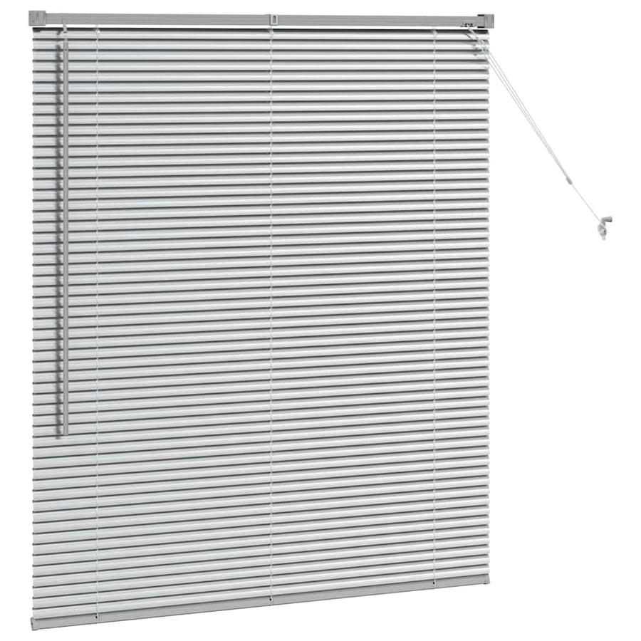 Raam Blind met gordijnen Zilver 80 x 130 cm Aluminium