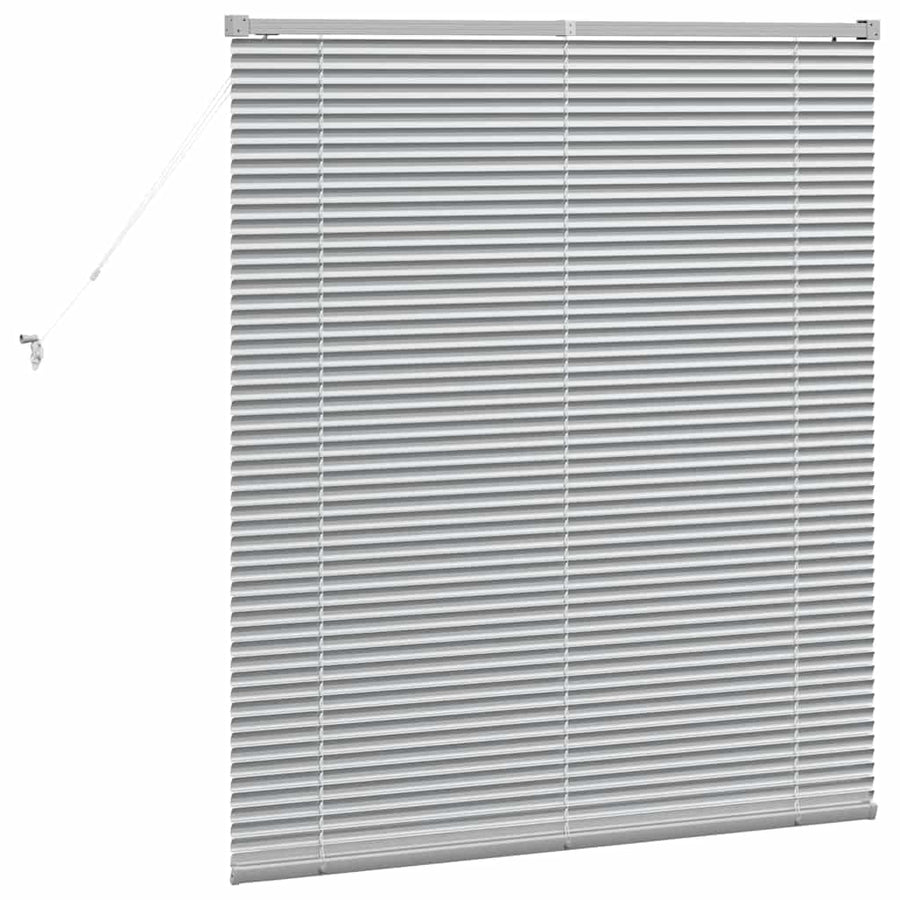 Raam Blind met gordijnen Zilver 80 x 130 cm Aluminium
