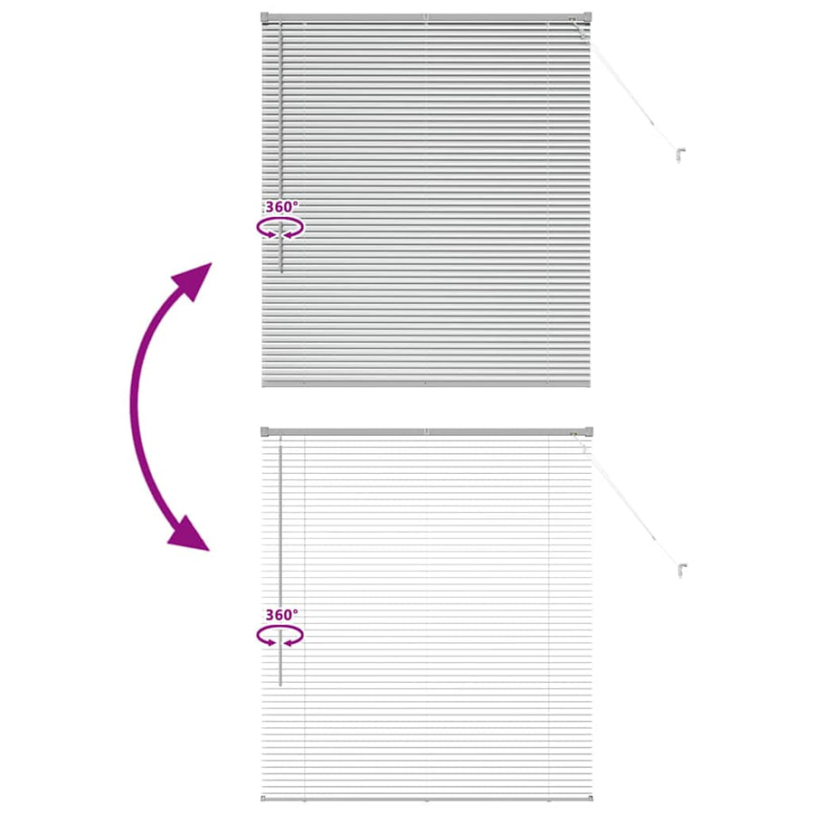 Raam Blind met gordijnen Zilver 80 x 130 cm Aluminium