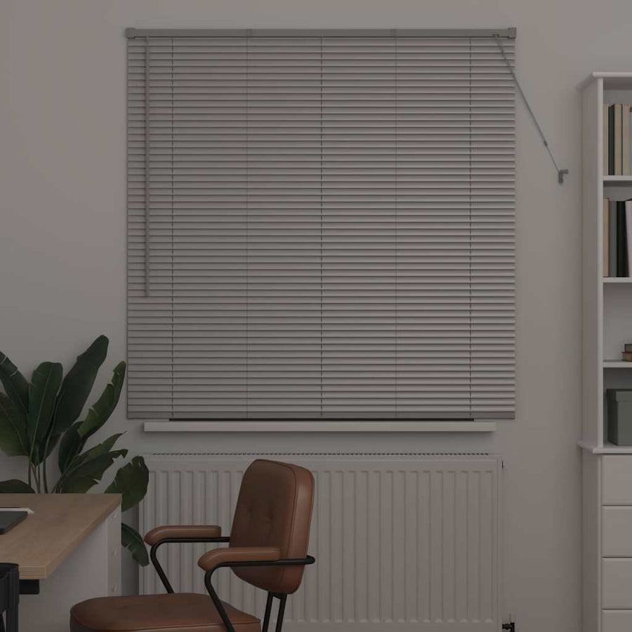 Raam Blind met gordijnen Zilver 80 x 130 cm Aluminium