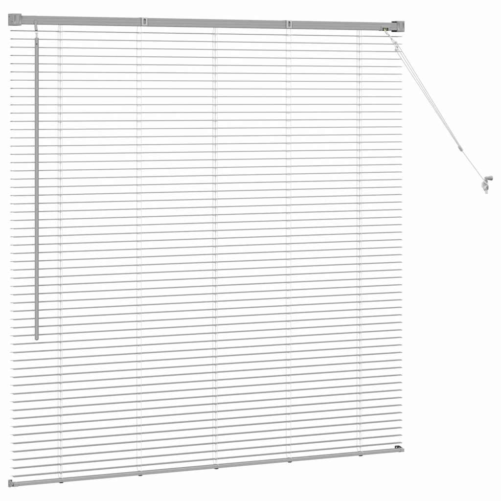 Raam Blind met gordijnen Zilver 80 x 130 cm Aluminium