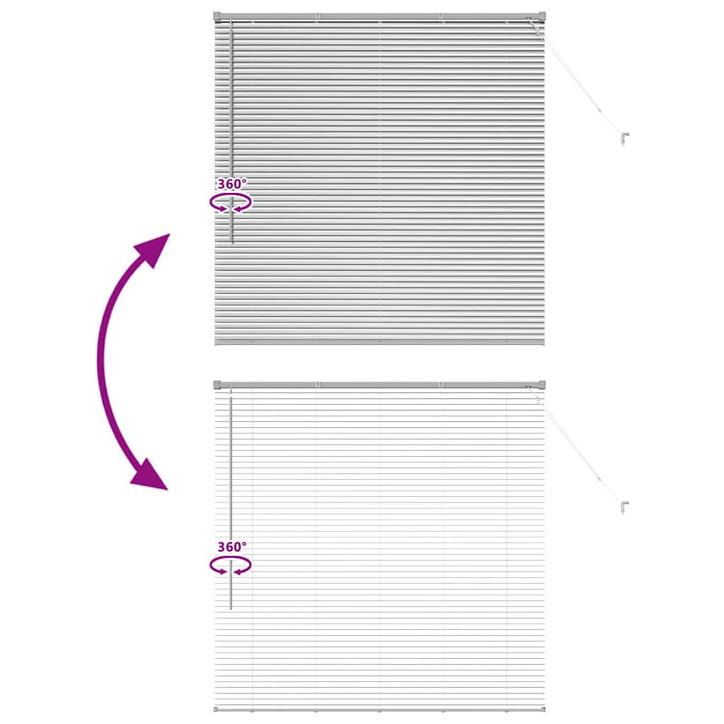 Raam Blind met gordijnen Zilver 80 x 130 cm Aluminium