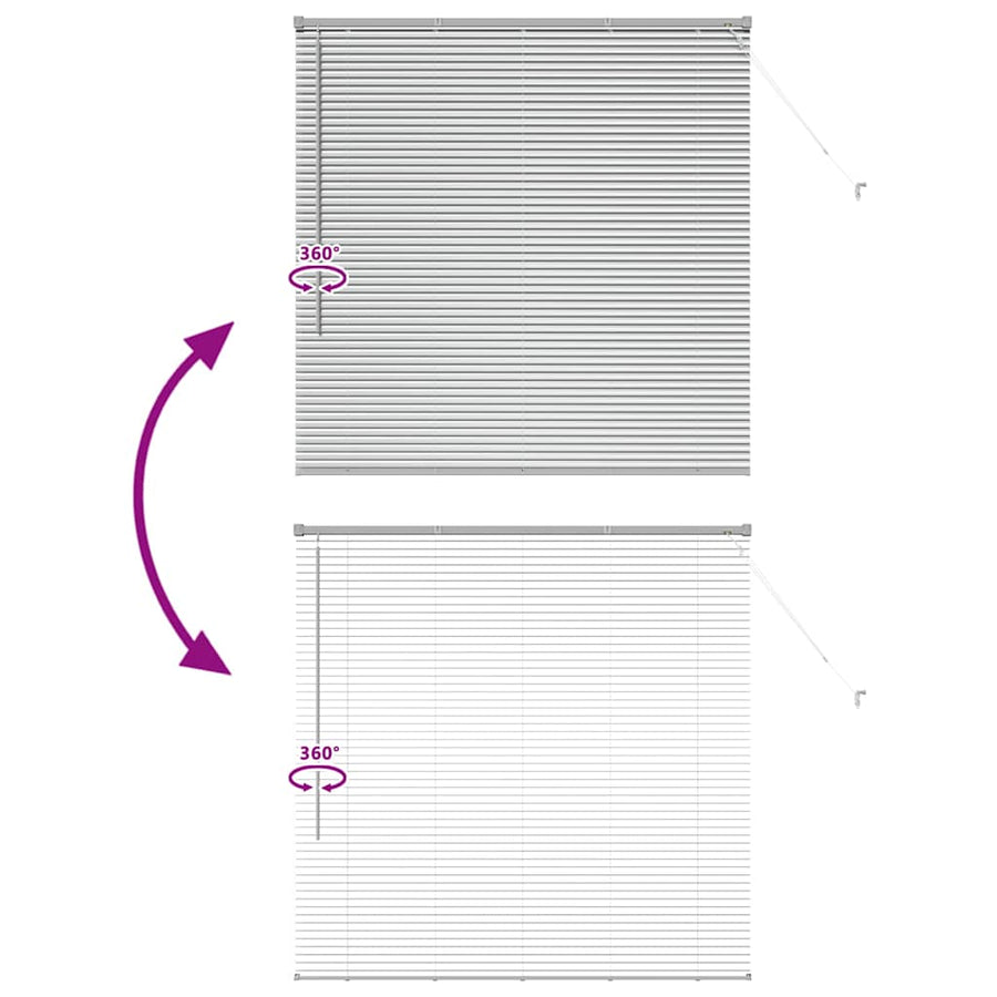 Raam Blind met gordijnen Zilver 130 x 130 cm Aluminium