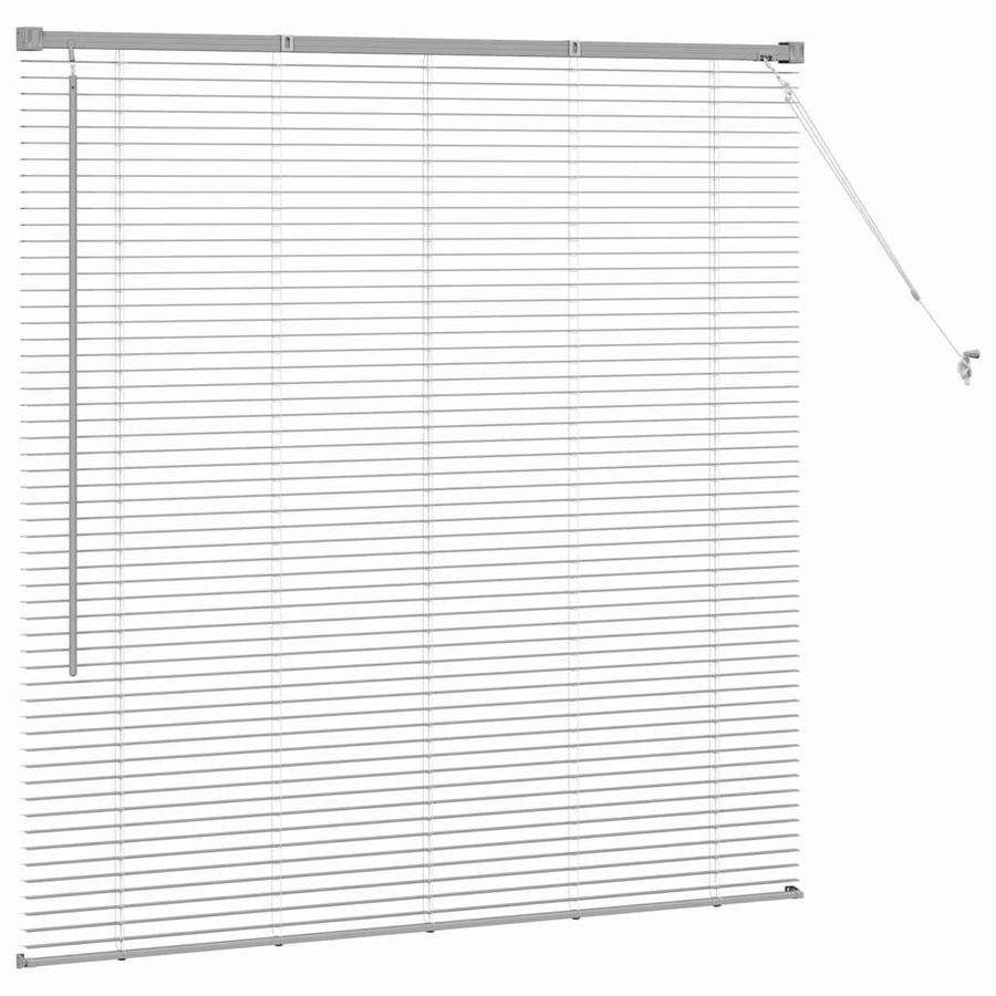 Raam Blind met gordijnen Zilver 80 x 130 cm Aluminium