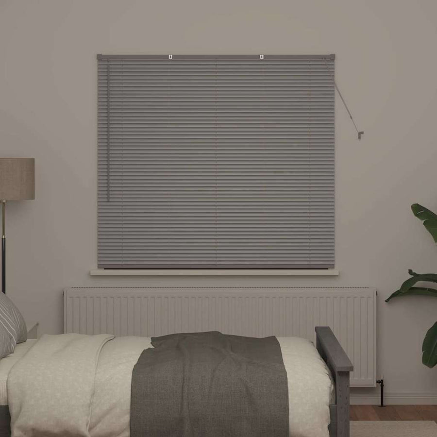Raam Blind met gordijnen Zilver 80 x 130 cm Aluminium
