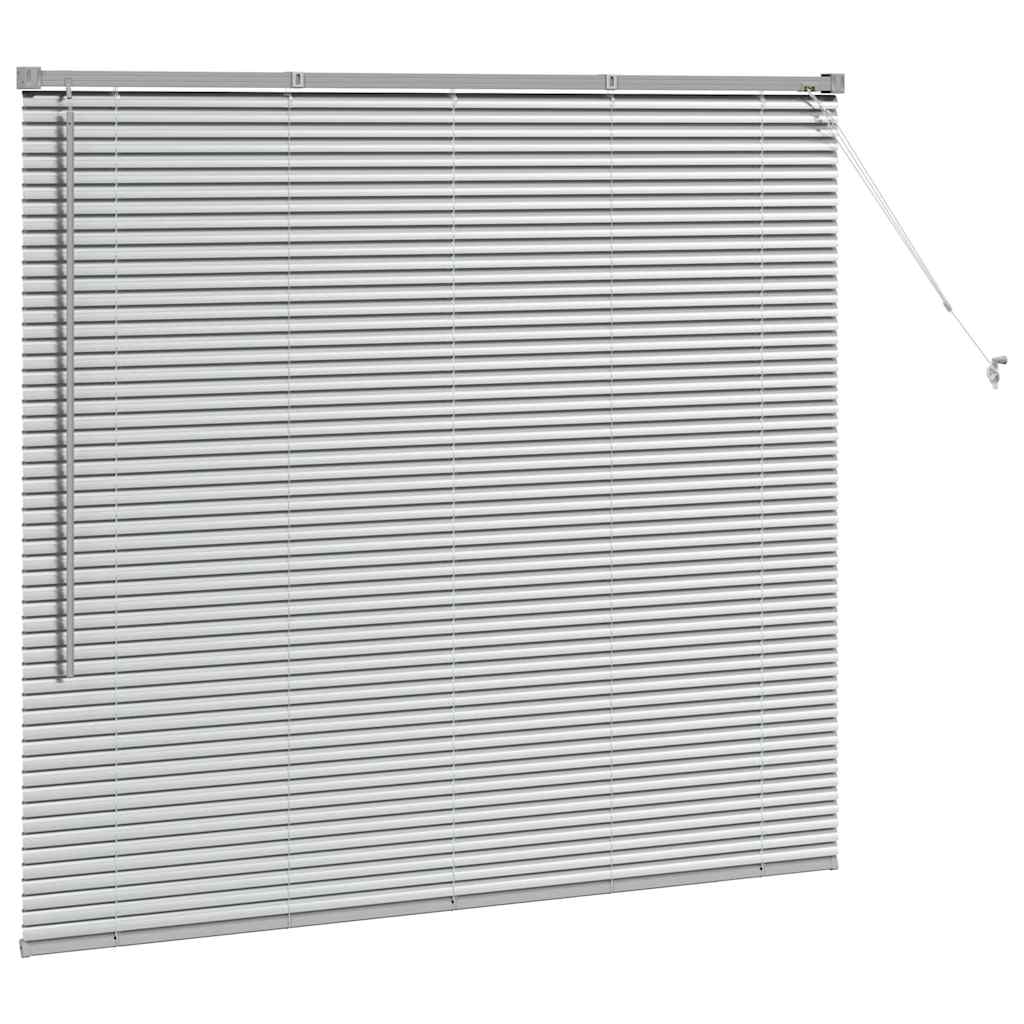 Raam Blind met gordijnen Zilver 80 x 130 cm Aluminium
