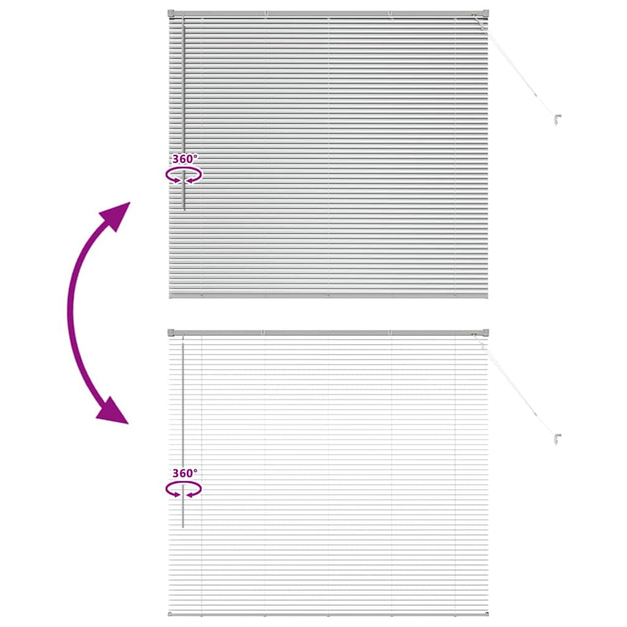 Raam Blind met gordijnen Zilver 80 x 130 cm Aluminium