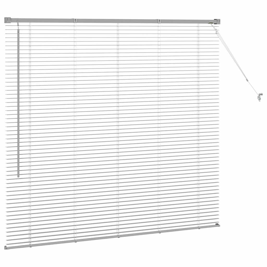 Raam Blind met gordijnen Zilver 80 x 130 cm Aluminium