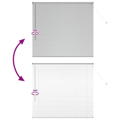 Raam Blind met gordijnen Zilver 80 x 130 cm Aluminium