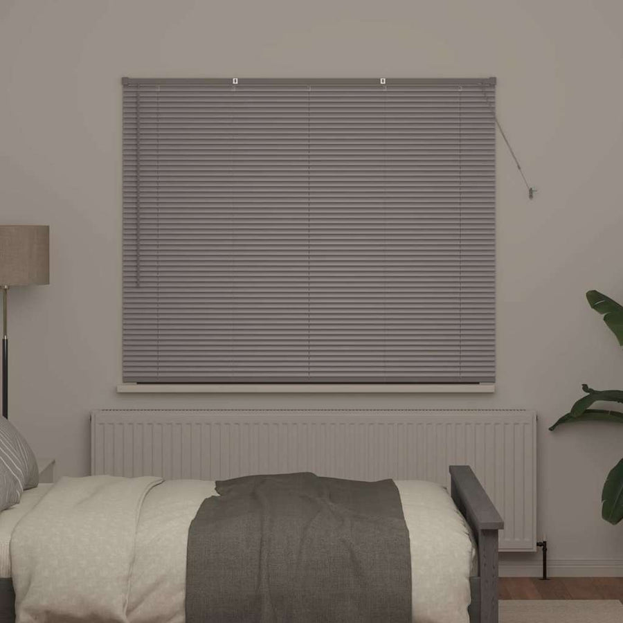 Raam Blind met gordijnen Zilver 80 x 130 cm Aluminium