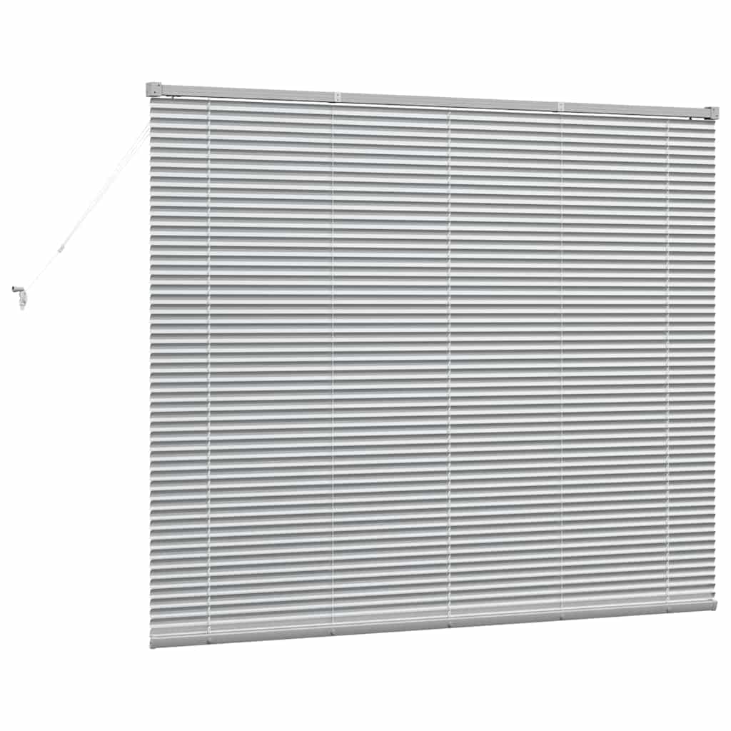 Raam Blind met gordijnen Zilver 80 x 130 cm Aluminium