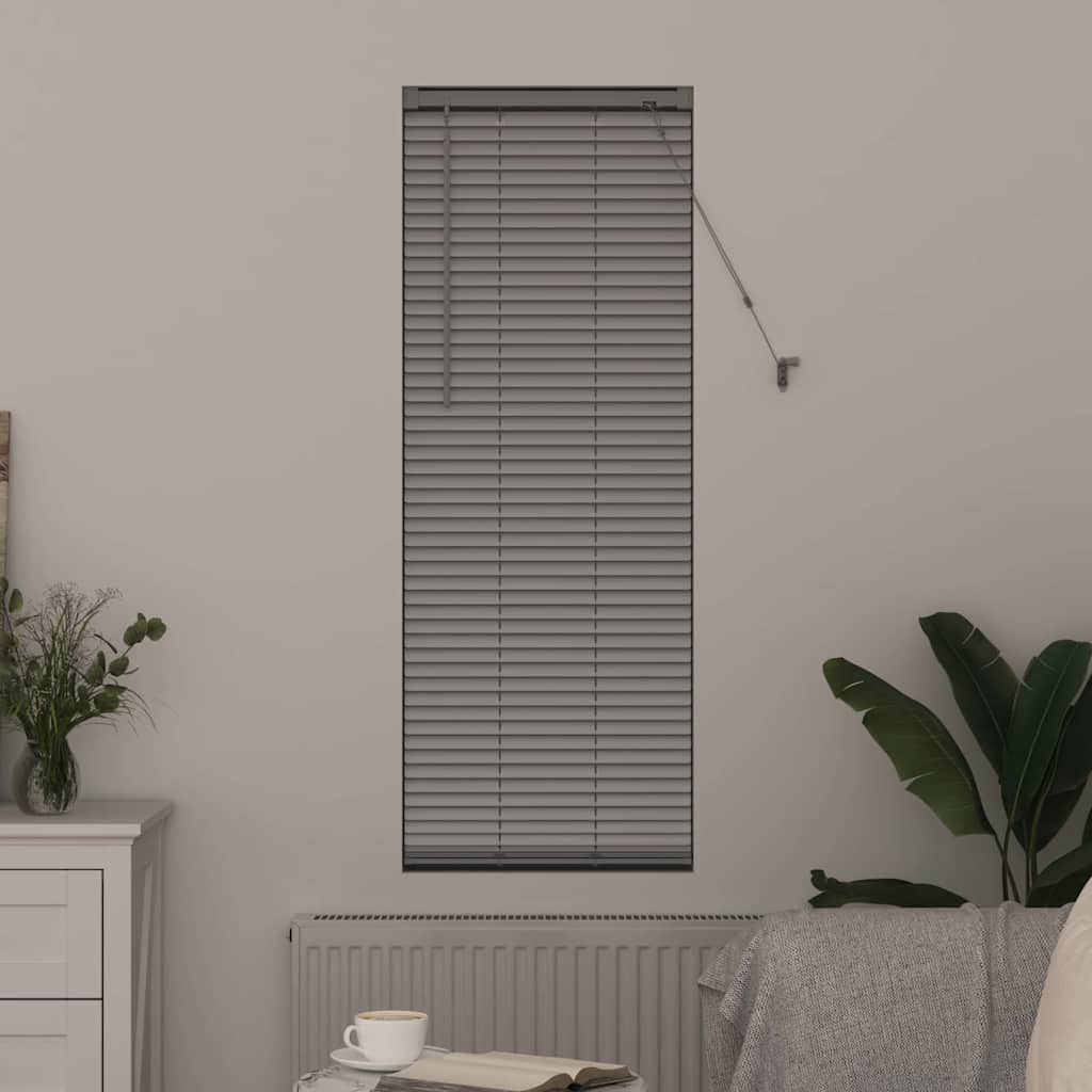 Raam Blind met gordijnen Zilver 80 x 130 cm Aluminium