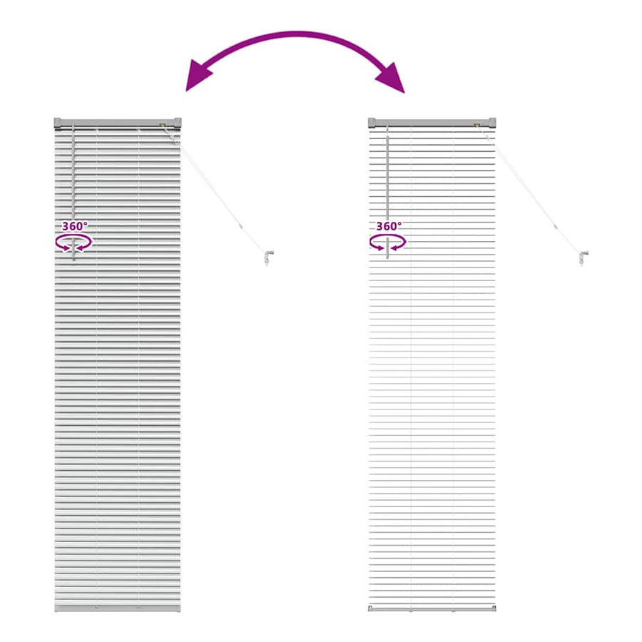 Raam Blind met gordijnen Zilver 80 x 130 cm Aluminium