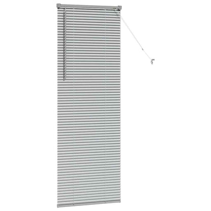 Raam Blind met gordijnen Zilver 80 x 130 cm Aluminium