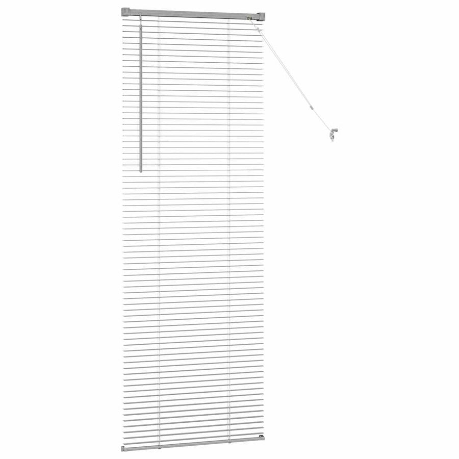 Raam Blind met gordijnen Zilver 80 x 130 cm Aluminium