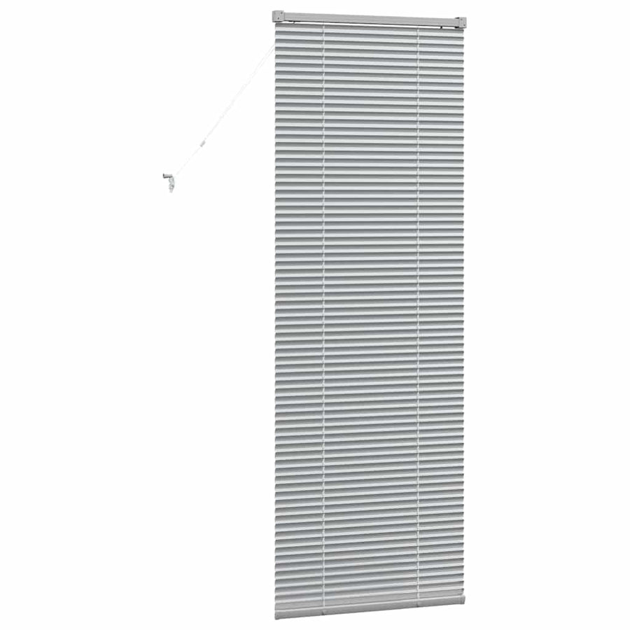 Raam Blind met gordijnen Zilver 80 x 130 cm Aluminium