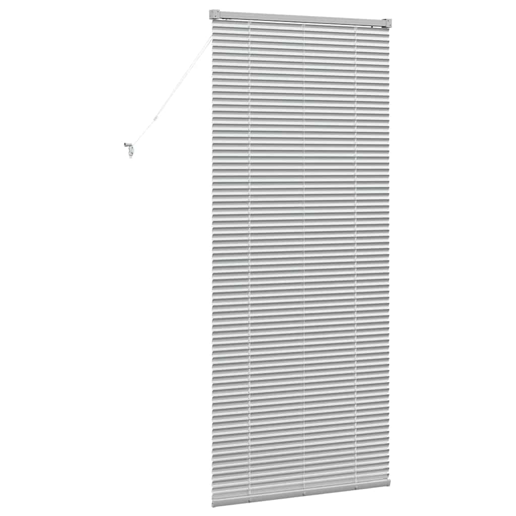 Raam Blind met gordijnen Zilver 80 x 130 cm Aluminium
