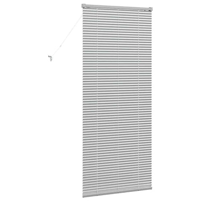 Raam Blind met gordijnen Zilver 80 x 130 cm Aluminium
