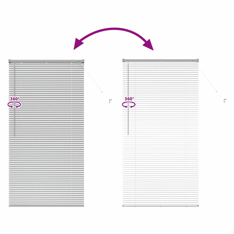 Raam Blind met gordijnen Zilver 85 x 175 cm Aluminium