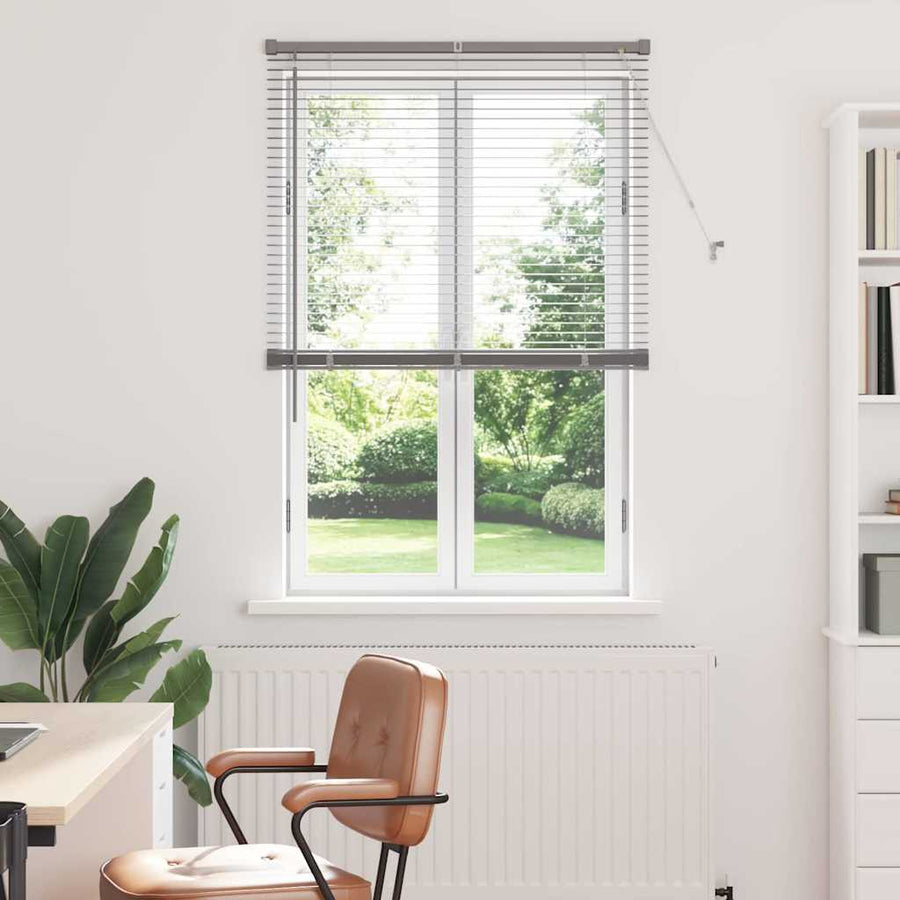 Raam Blind met gordijnen Zilver 80 x 130 cm Aluminium